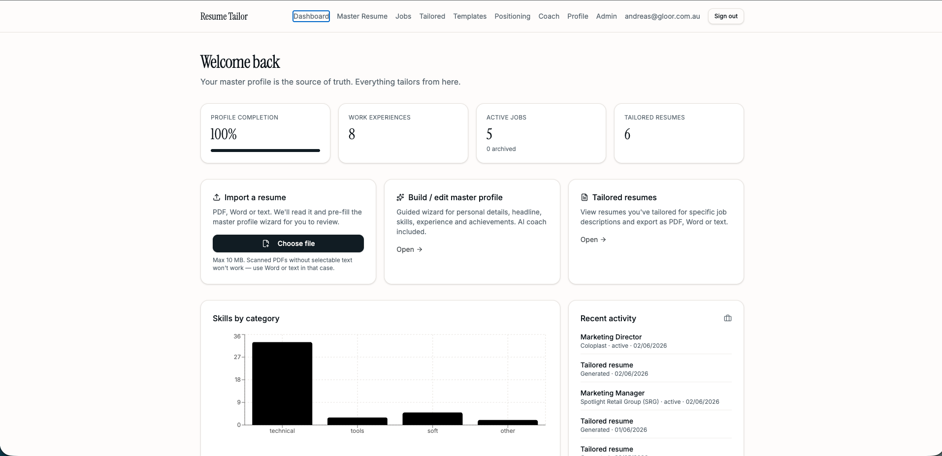 Resume Tailor — screenshot 2