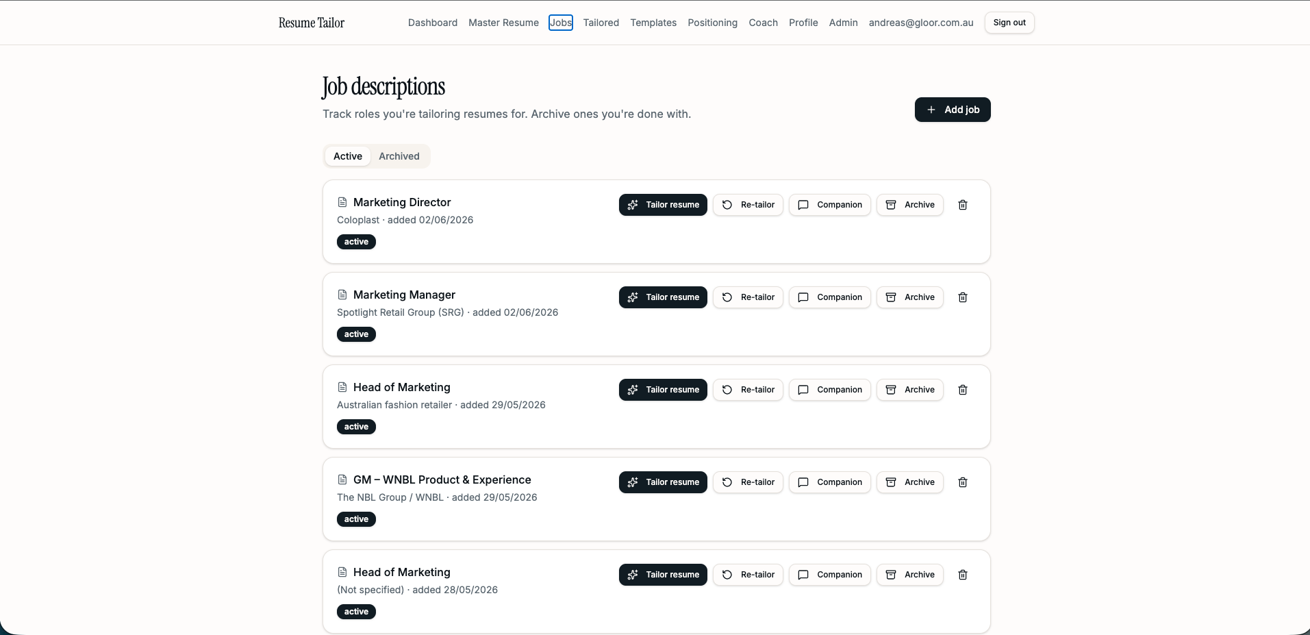 Resume Tailor — screenshot 3